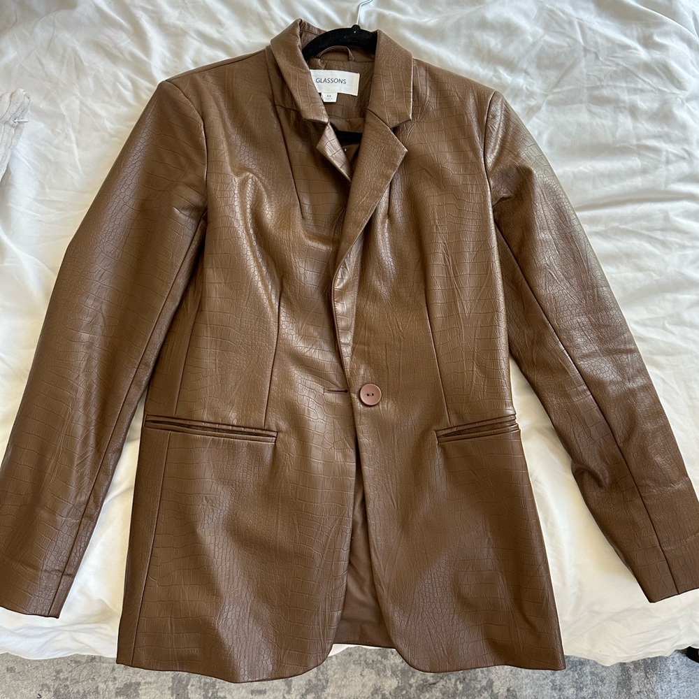 Glassons Faux Croc Leather Blazer